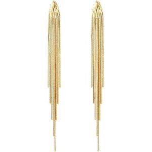 Long Tassel Chain Earrings | Lightweight Metal Dangle Statement Jewelry